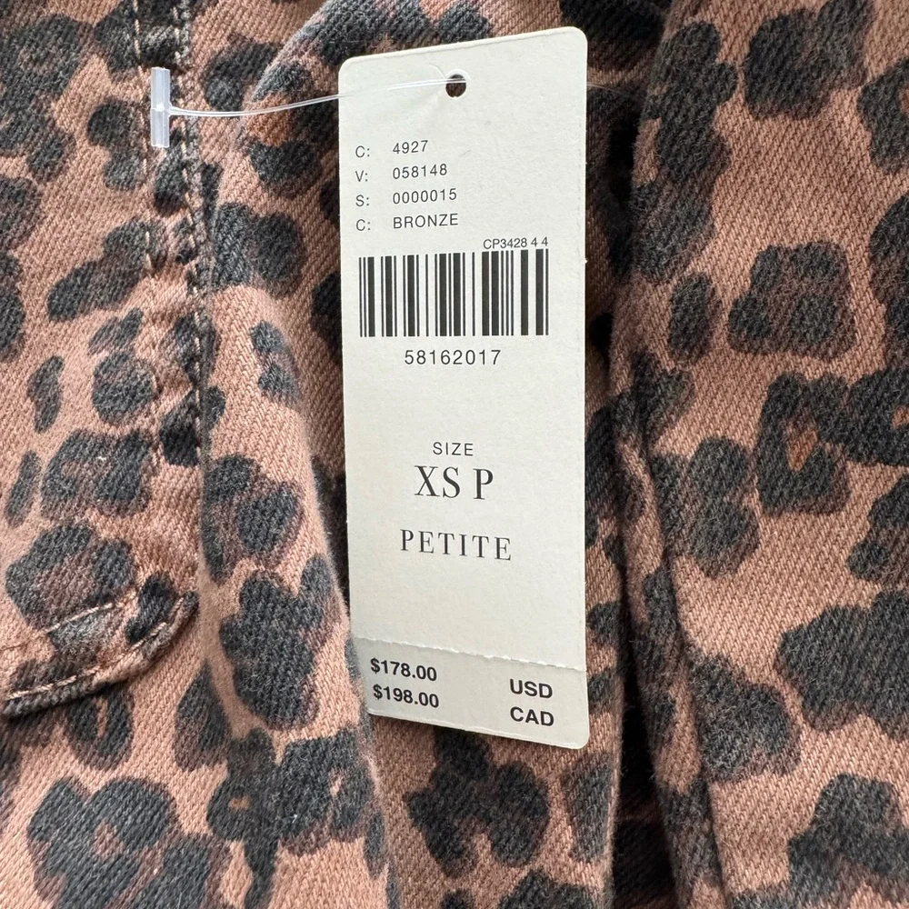Anthropologie Denim Leopard Print Utility Jumpsuit XSP - Picture 12 of 14